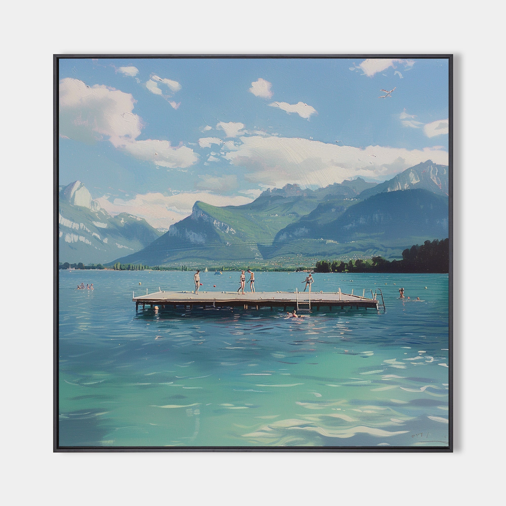 Alpine Lake Dock Painting