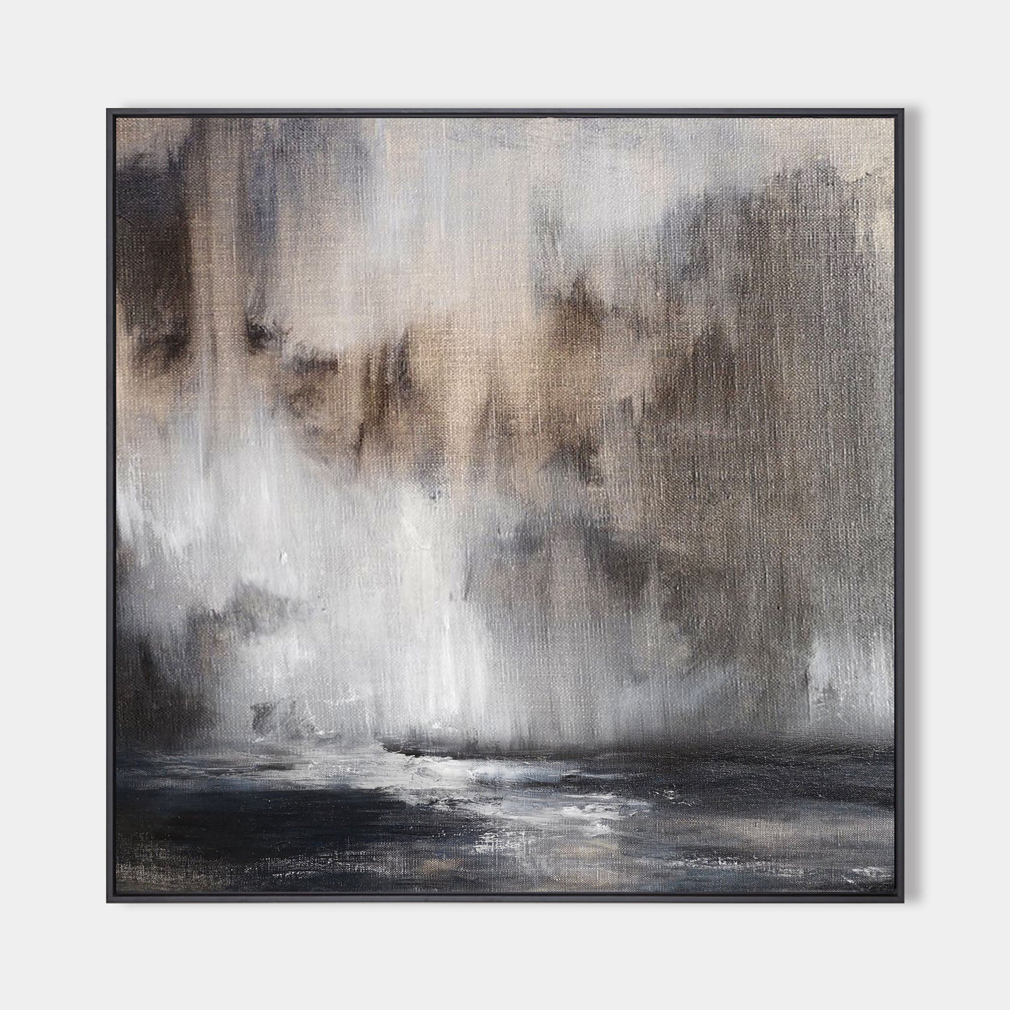 Wall Art Neutral Abstract Stormy Sea Landscape Modern Texture Living Room | Neutralighting