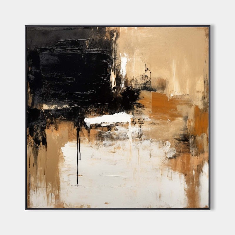 Black Gold Abstract Textured Painting
