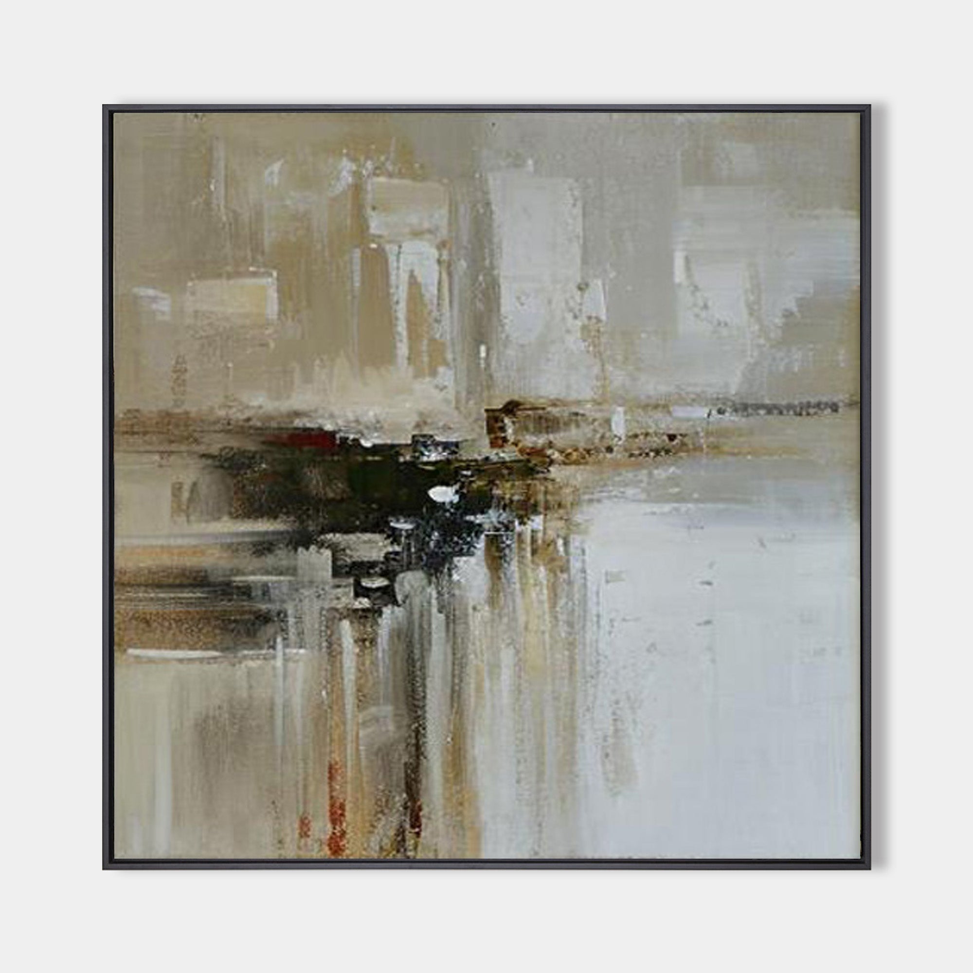 Neutral Beige Gray Abstract Painting