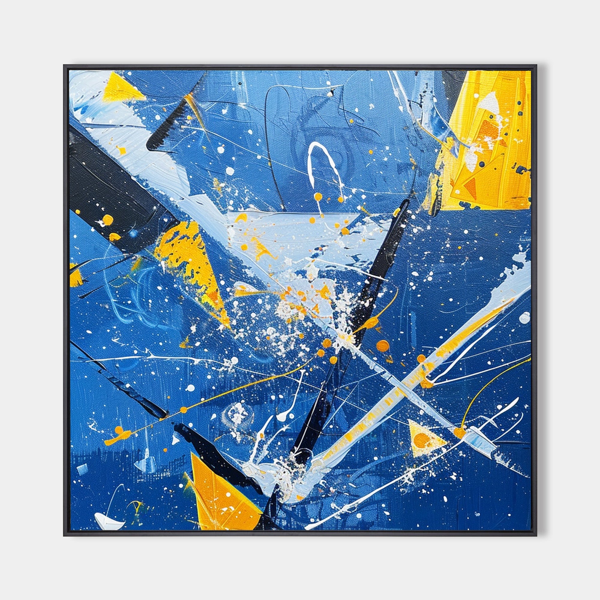 Electric Blue Collision Painting