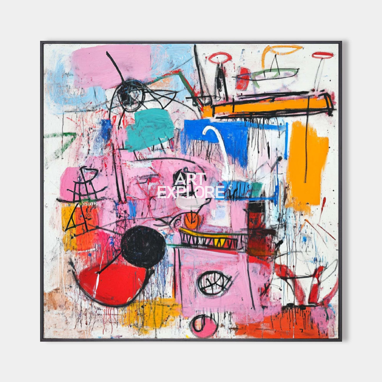 Colorful Graffiti Inspired Abstract Contemporary Wall Art