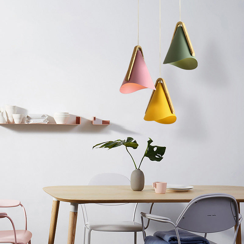 Valentina Modern Cone Pendant Light, Wood/Metal - Neutralighting