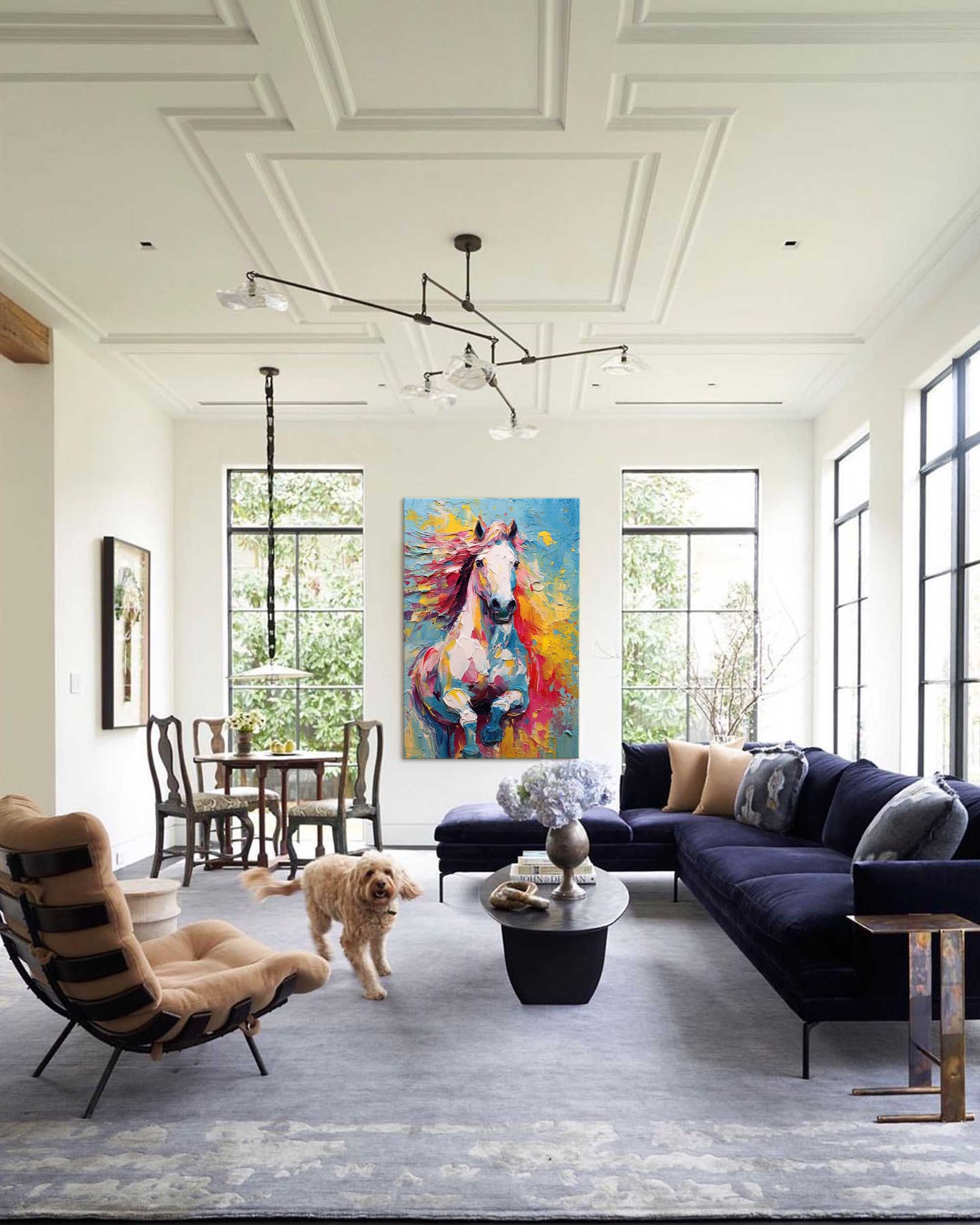 Wall Art Multicolor Galloping Horse Palette