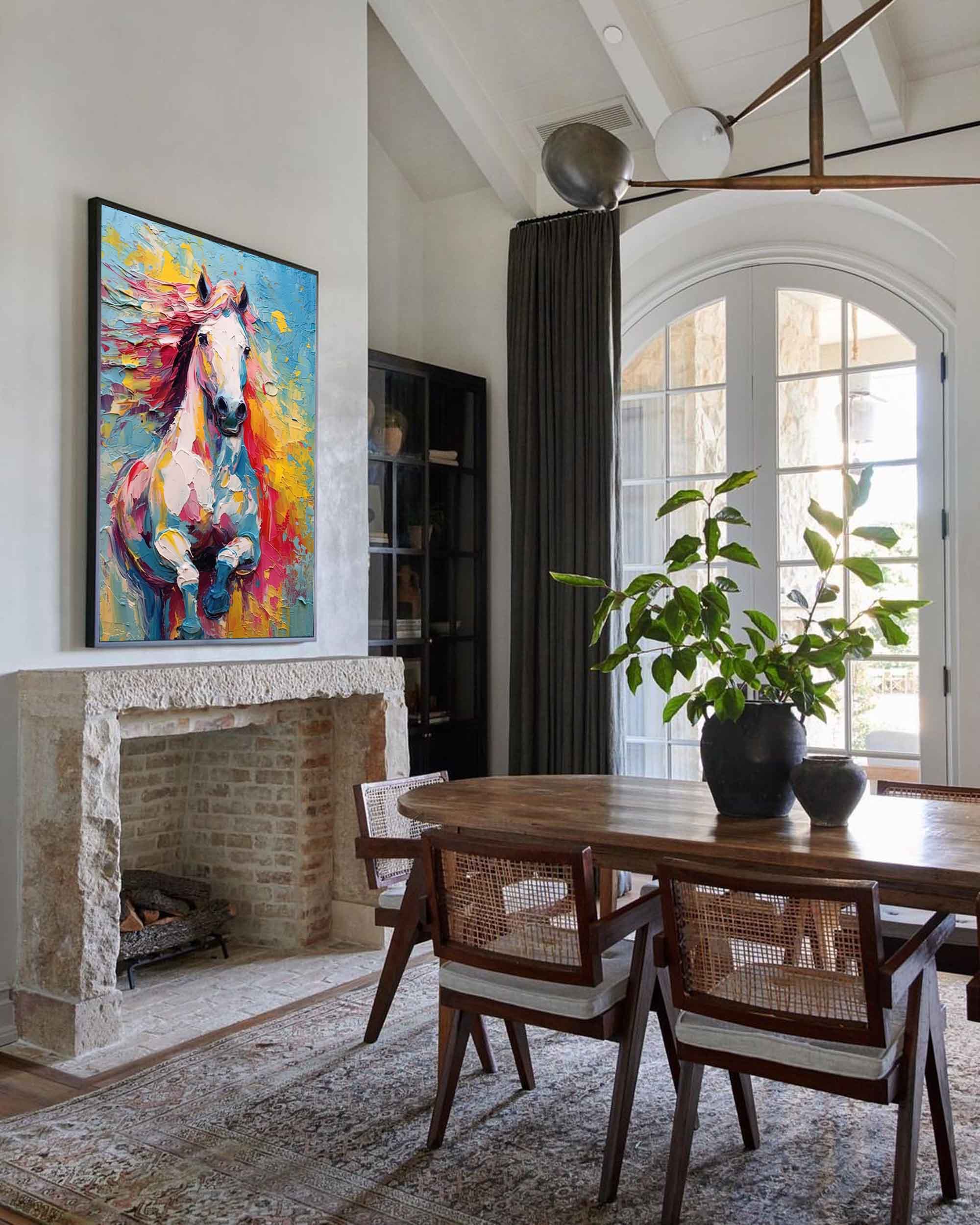 Wall Art Multicolor Galloping Horse Palette