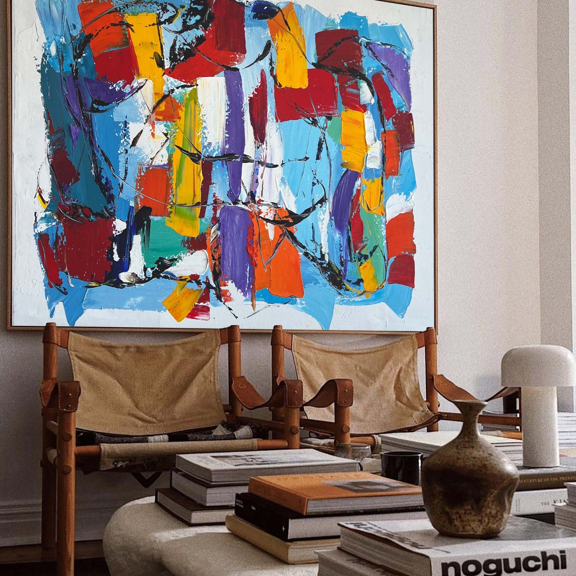 Colorful Abstract Geometric Block Painting