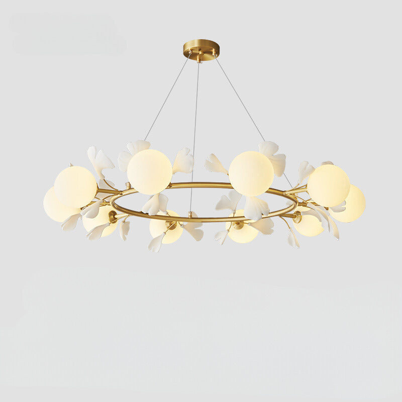Olivia Luxury Minimalist Chandelier Creative Leaf Glass Living Room - Neutralighting