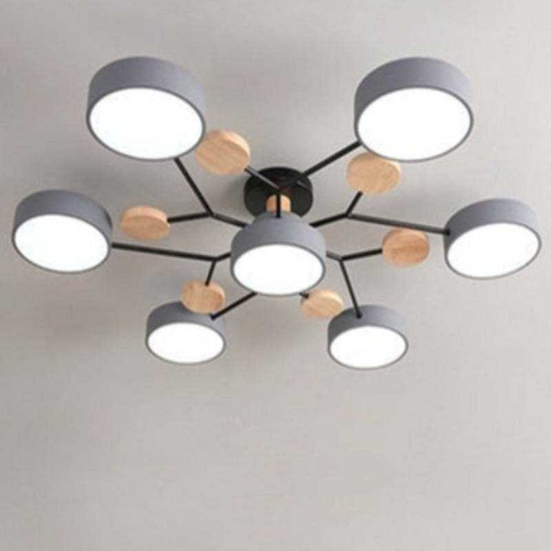 Arisha Ceiling Light, Wood Round for Living Room - Neutralighting