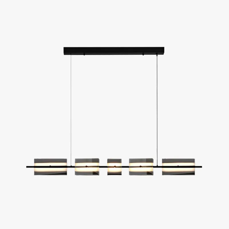 Arisha Modern Nordic Linear Copper/Glass Pendant Light, Brass/Black - Neutralighting