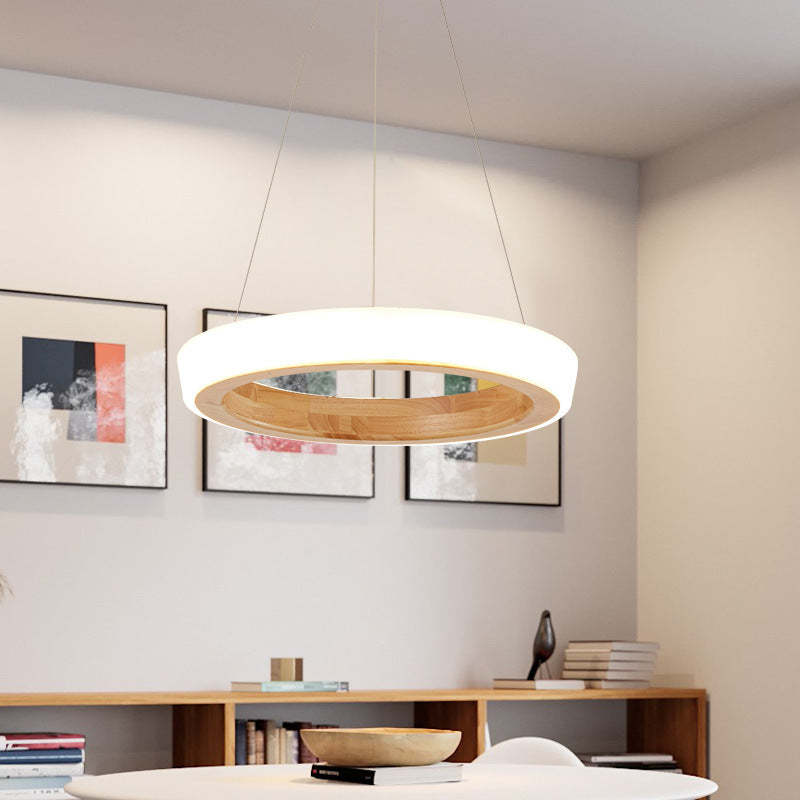 Muto Modern Ring Wood Pendant Light - Neutralighting