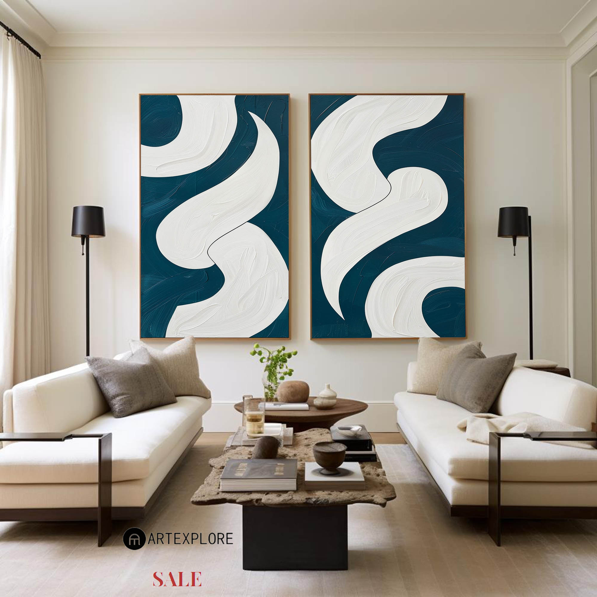 Moonlit Ribbon Flow Painting