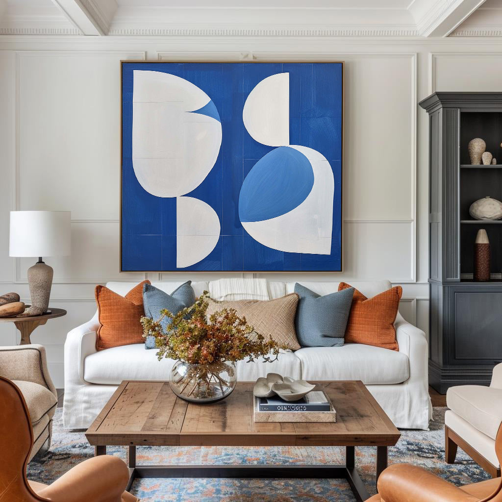 Wall Art Cobalt Organic Shapes