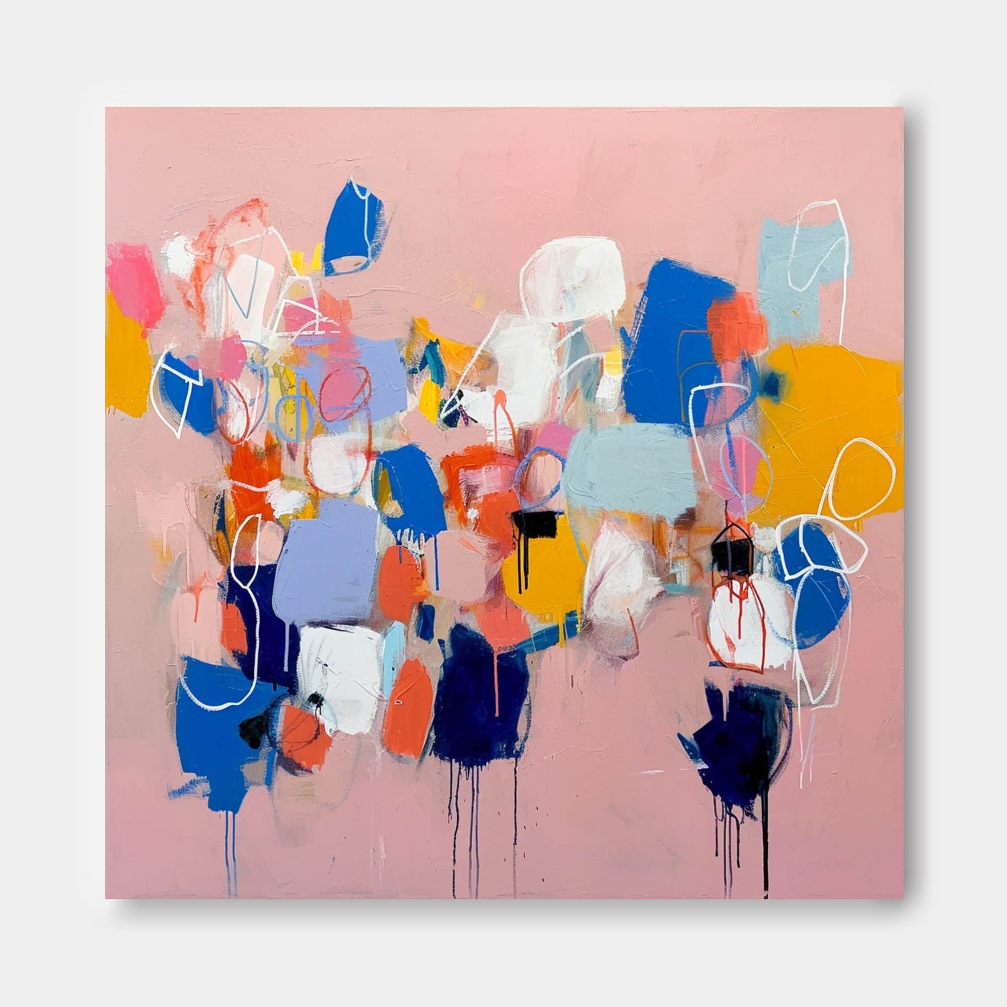 Wall Art Painterly Abstract Impasto Block