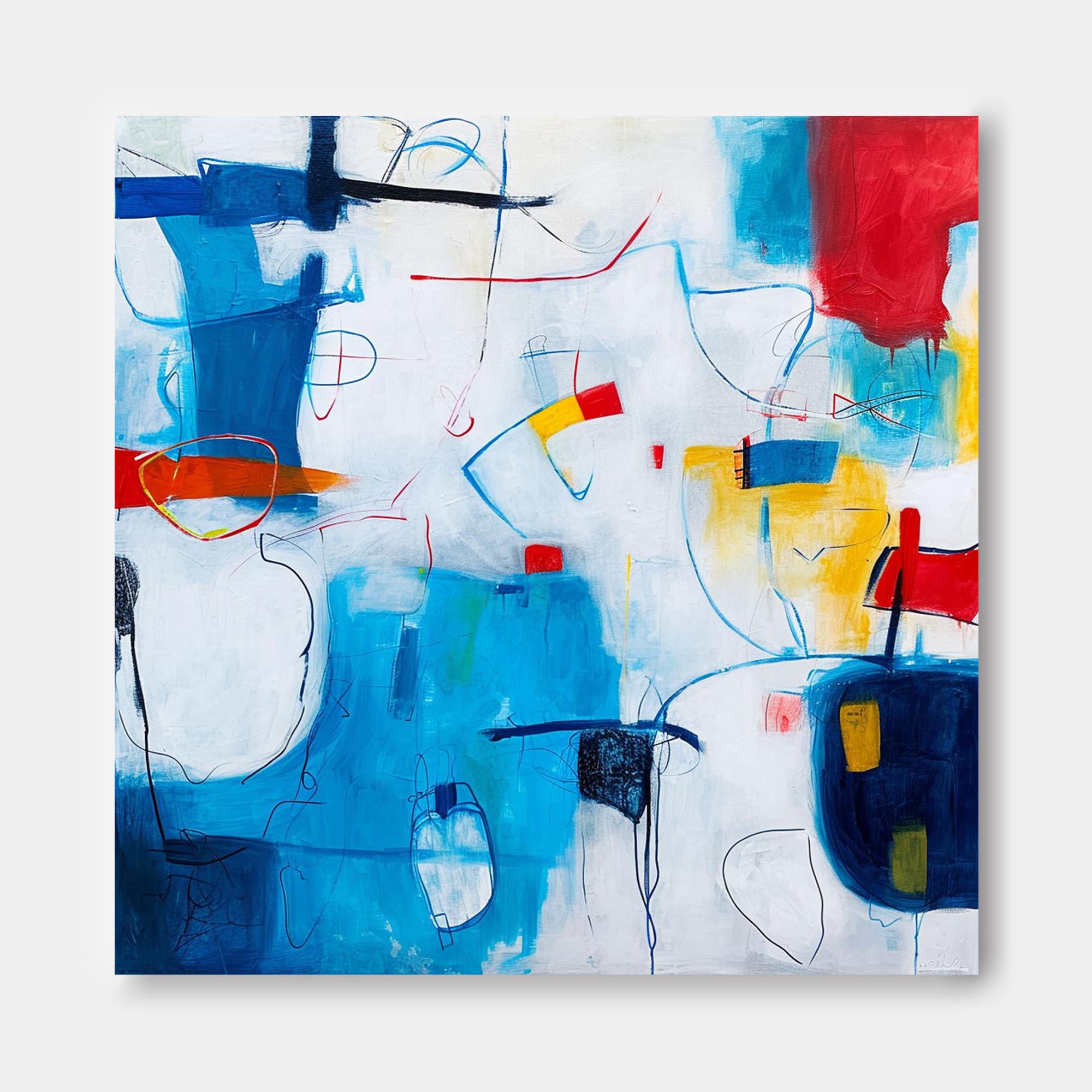 Wall Art Mix Media Abstract Whimsical