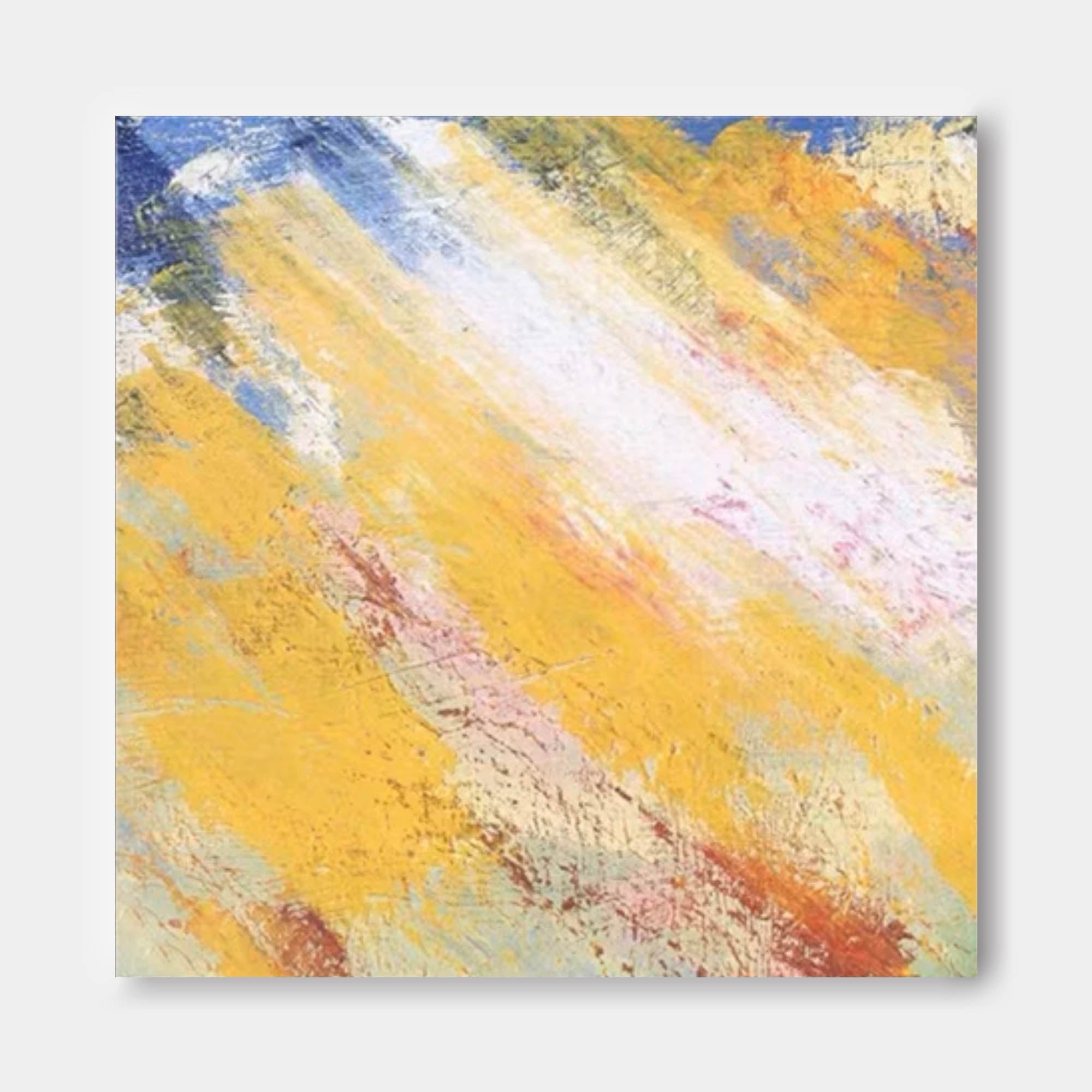 Sunlit Yellow Abstract Canvas Wall Art