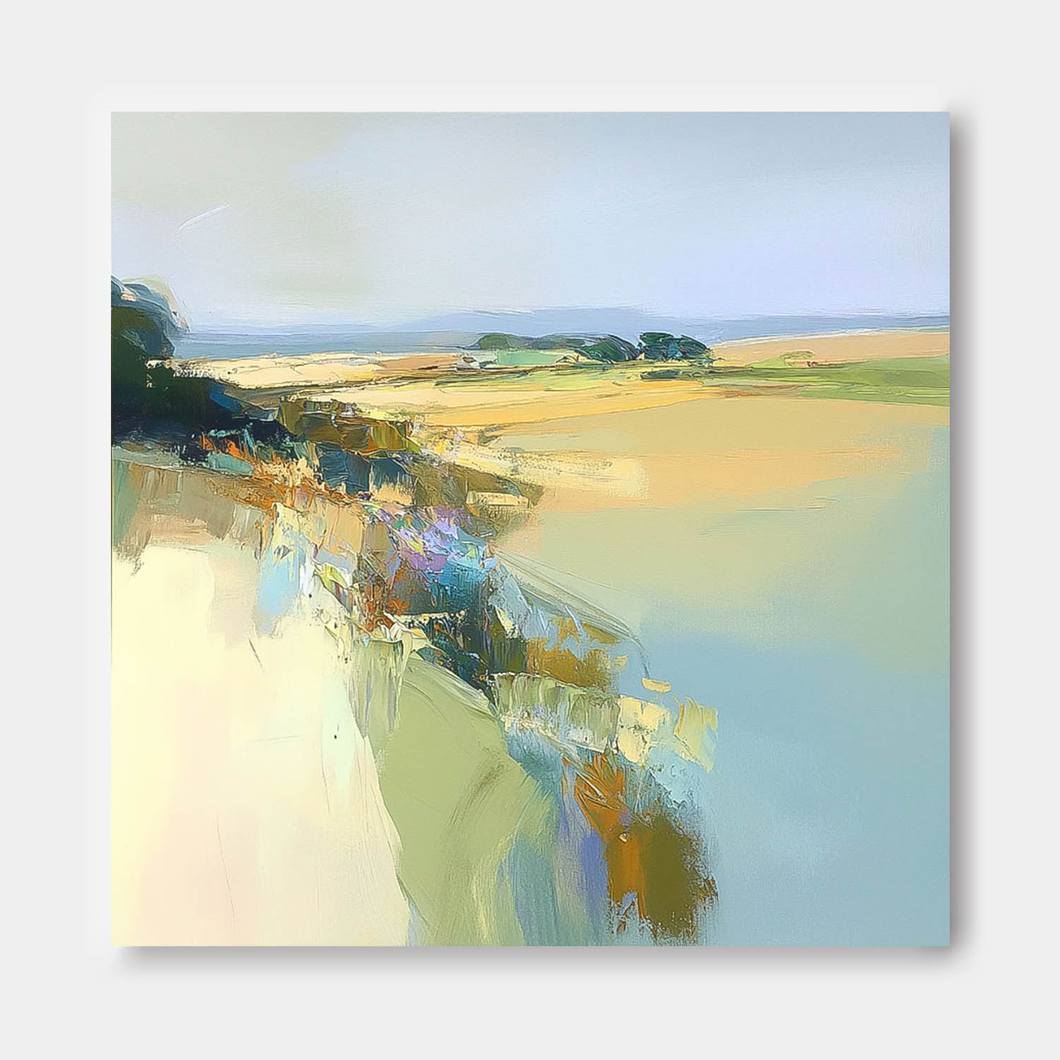 Wall Art Abstract Blocky Brushstroke Decor