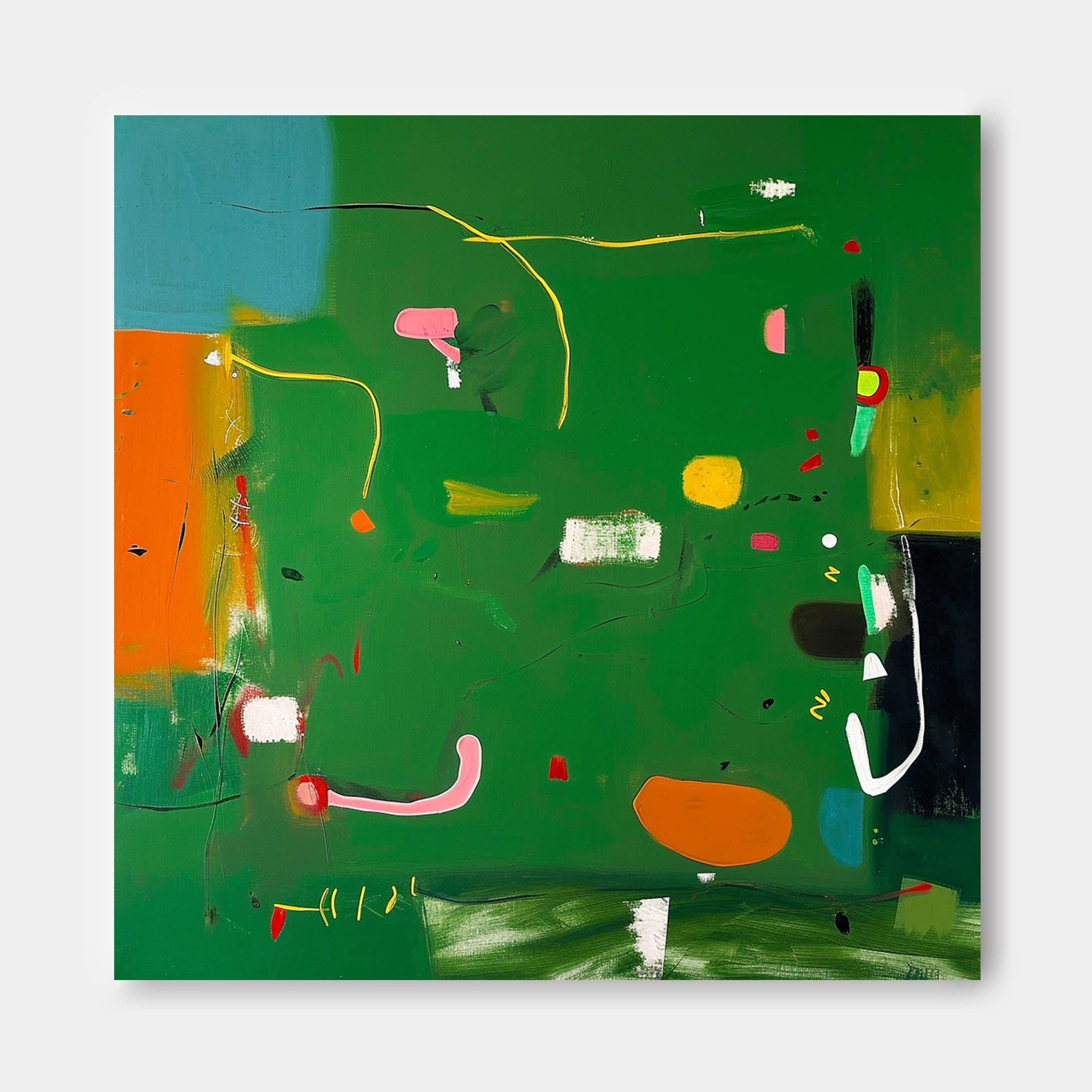 Wall Art Vibrant Green Abstract Lively