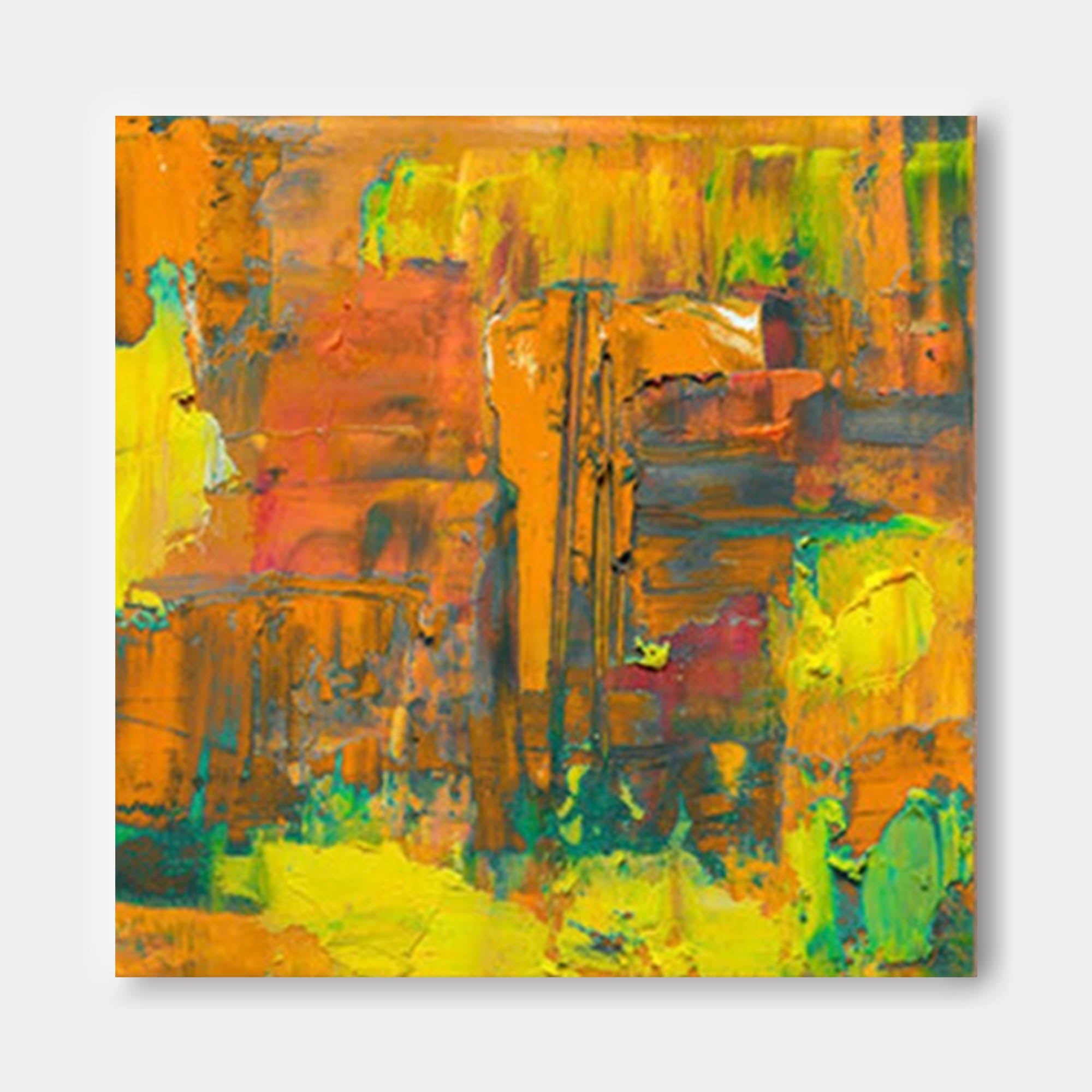 Vibrant Textured Abstract Cityscape Canvas Wall Art