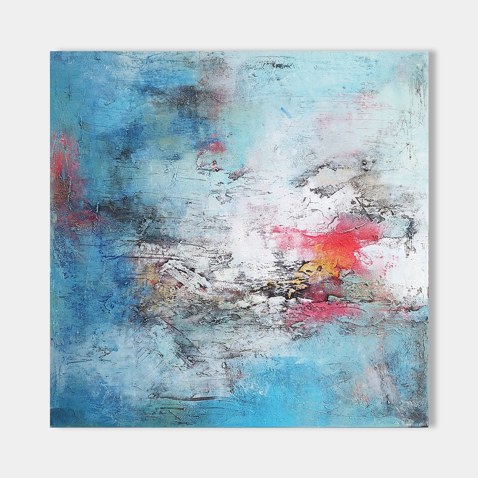 Blue Pink Abstract Expressionist Painting