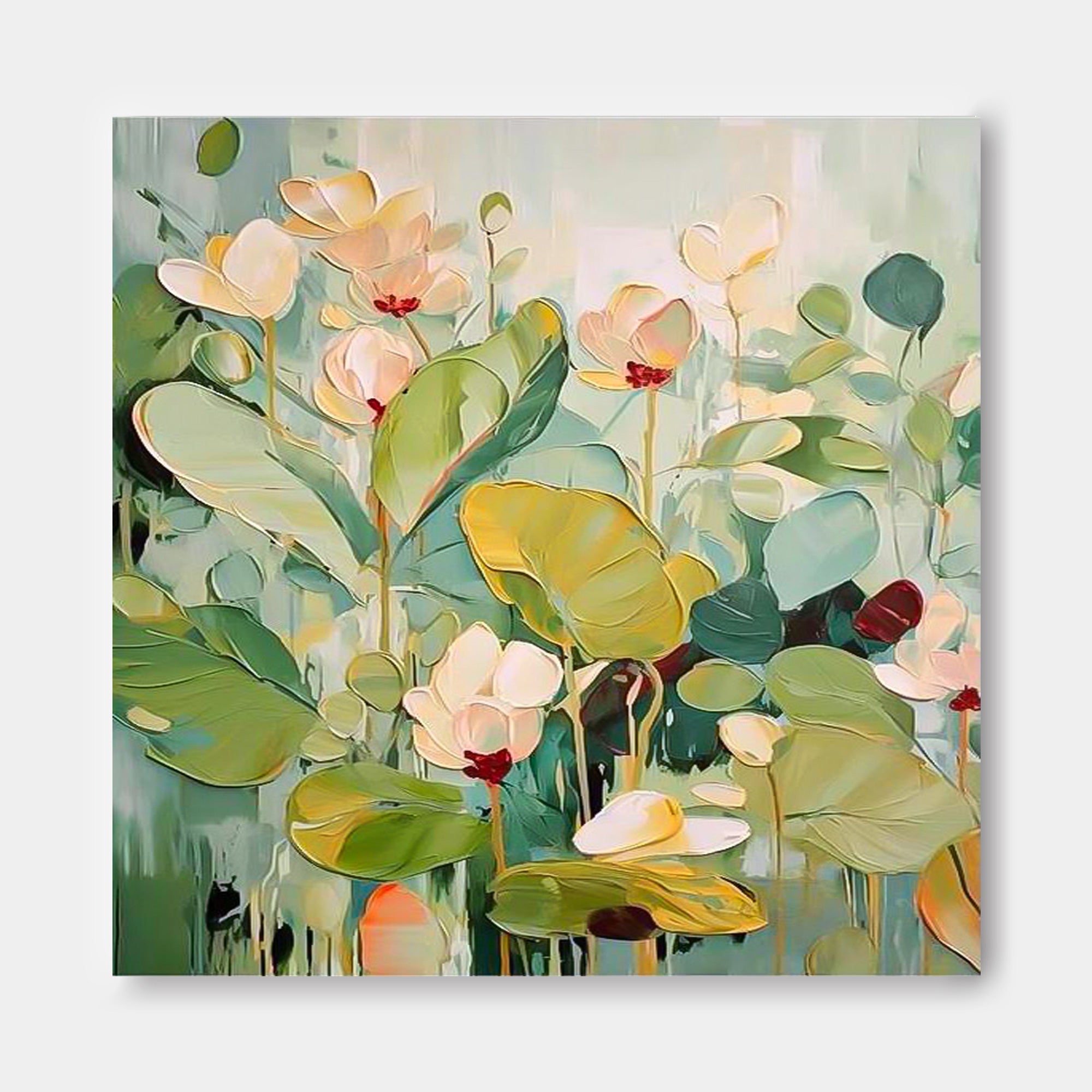 Wall Art Gentle Lotus Flower Large Leaf Botanical