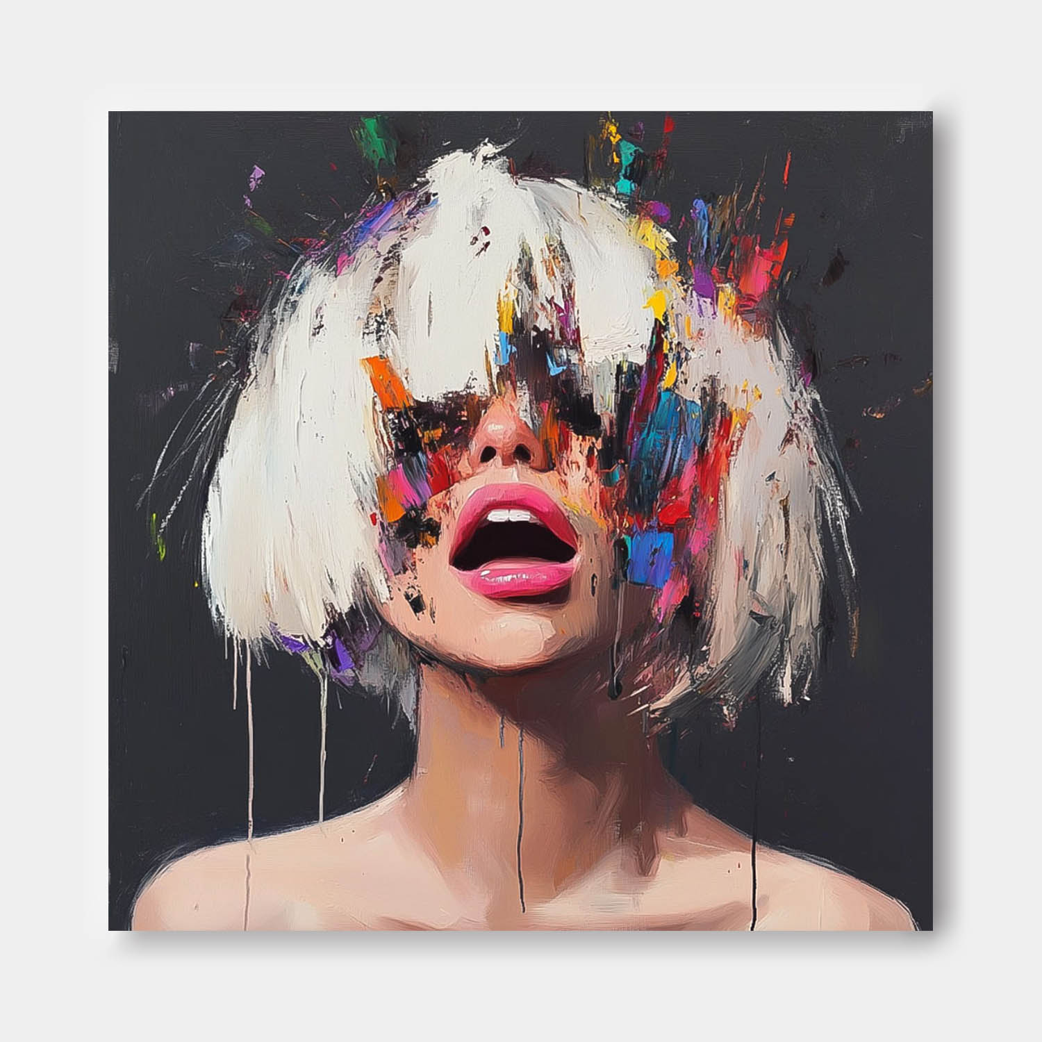 Wall Art People Contemporary Abstract Rainbow