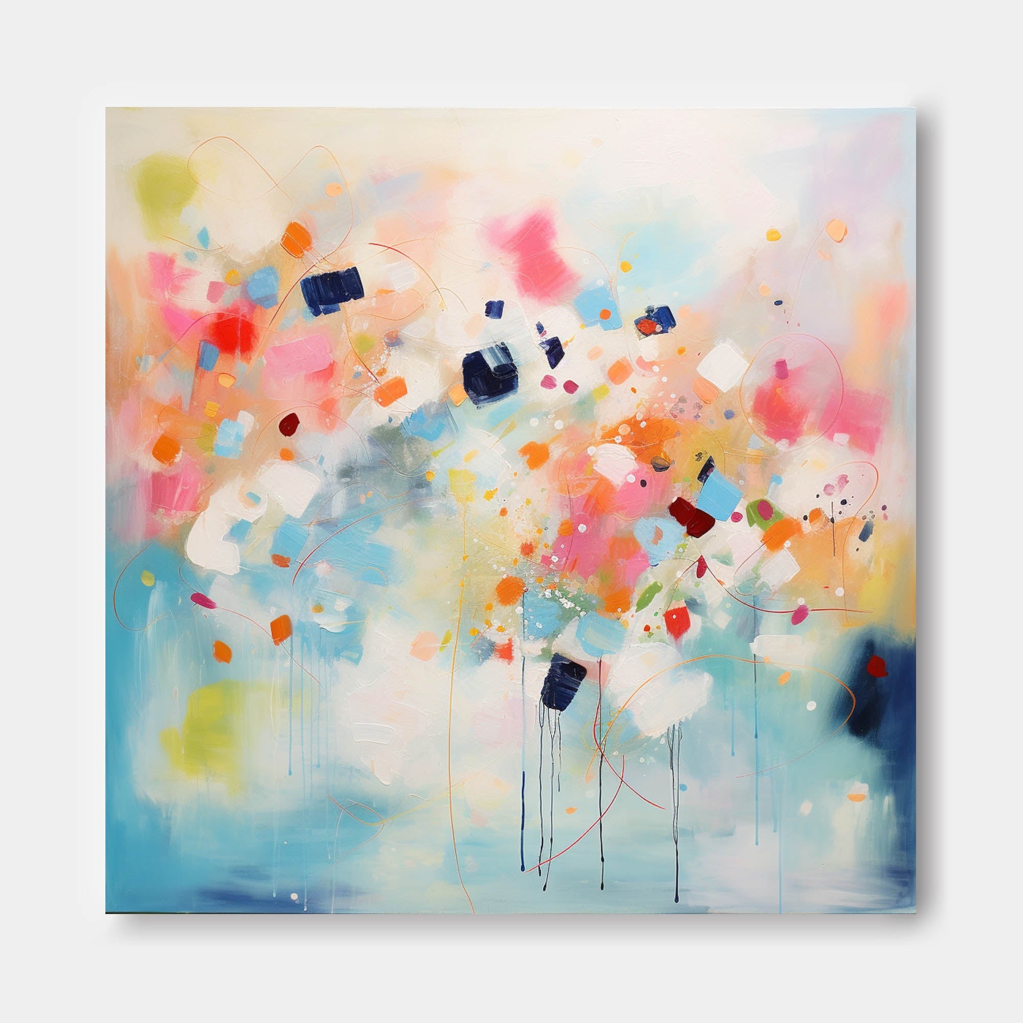 Vibrant Abstract Colorful Oil Painting
