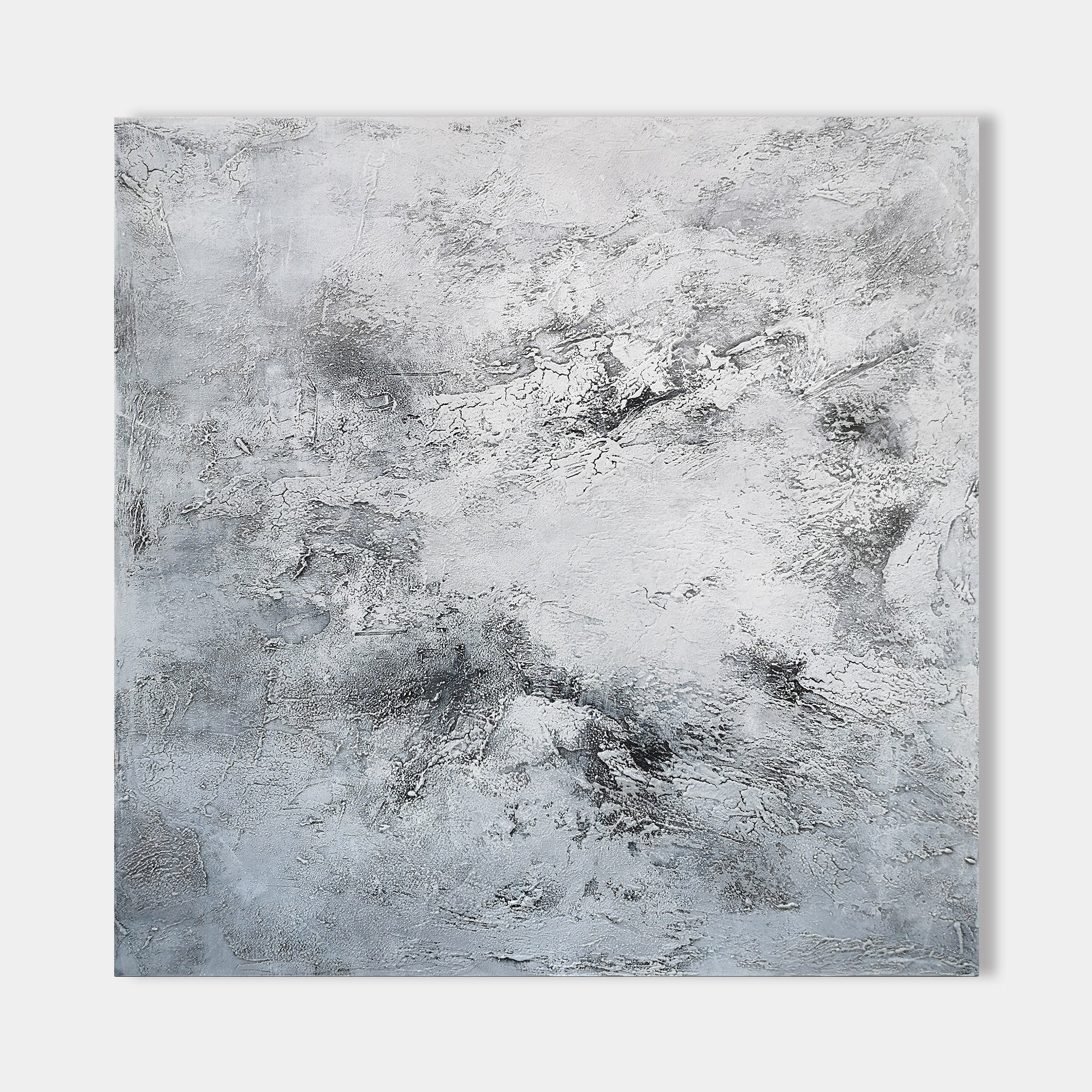 Grey White Abstract Minimalist Painting