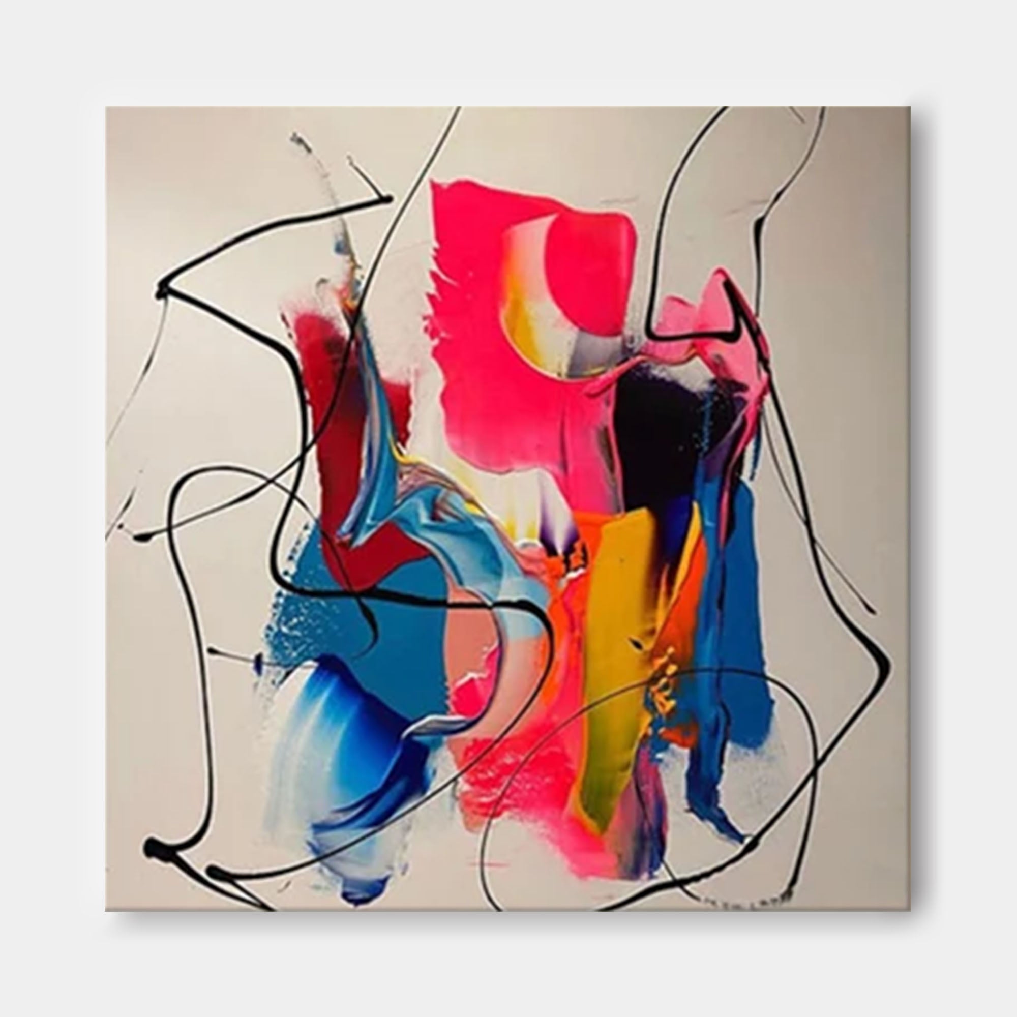 Wall Art Abstract Maximalist Soft Color Impasto