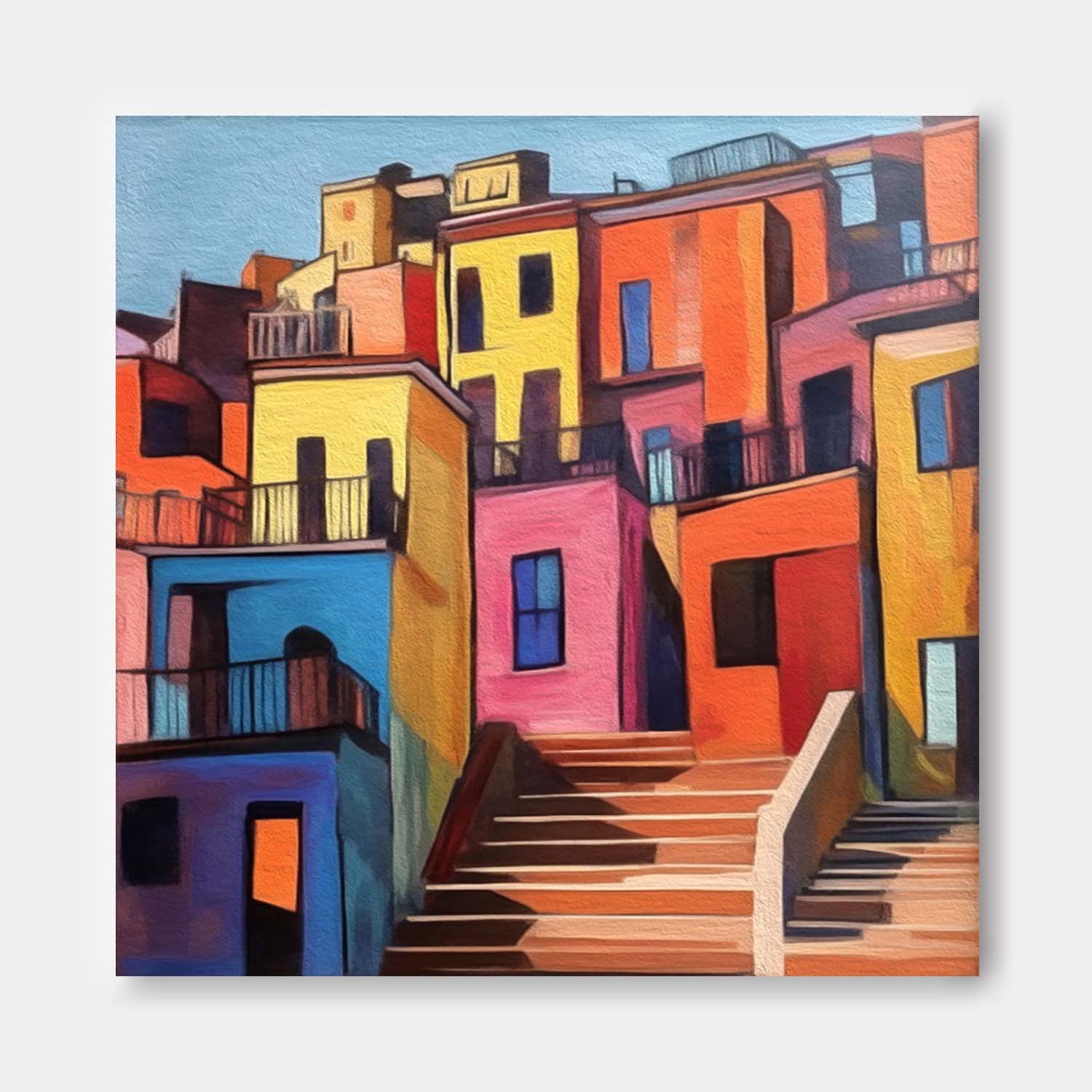 Wall Art Architecture Bright Cheerful Mediterranean