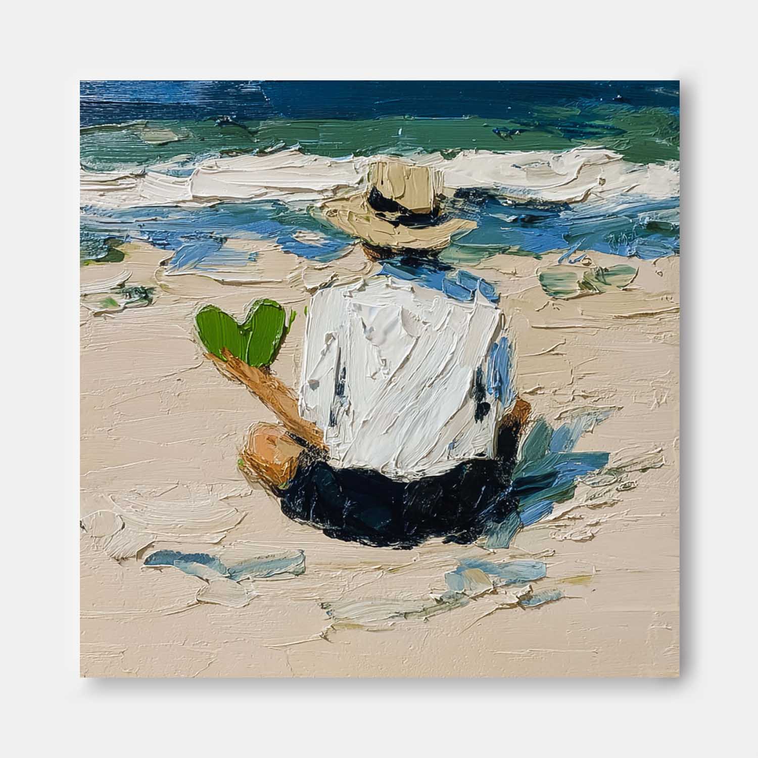 Wall Art Minimalist Impressionist Beach Figure