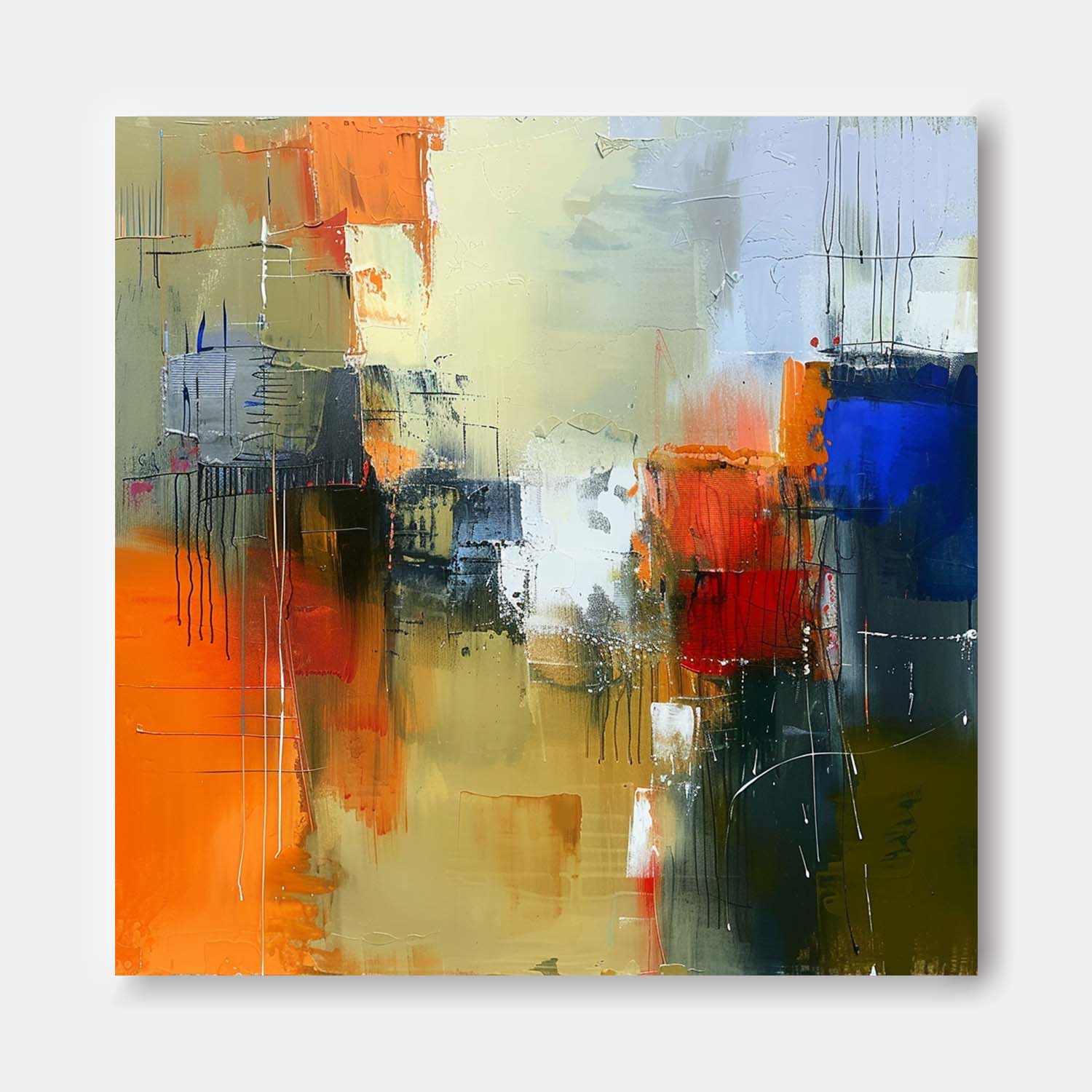 Wall Art Abstract Dynamic Bustling Atmosphere