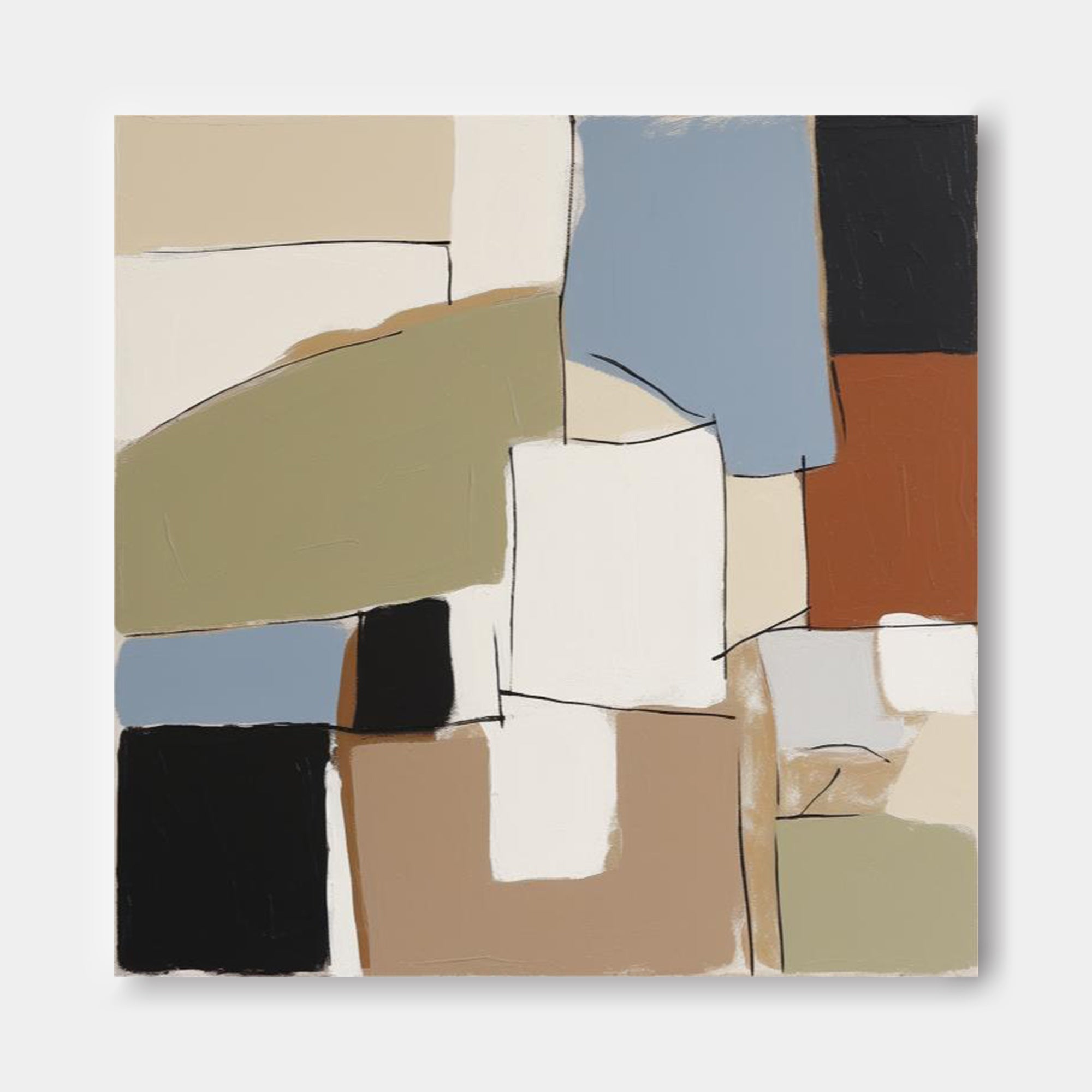 Wall Art Abstract Geometric Serene Painterly
