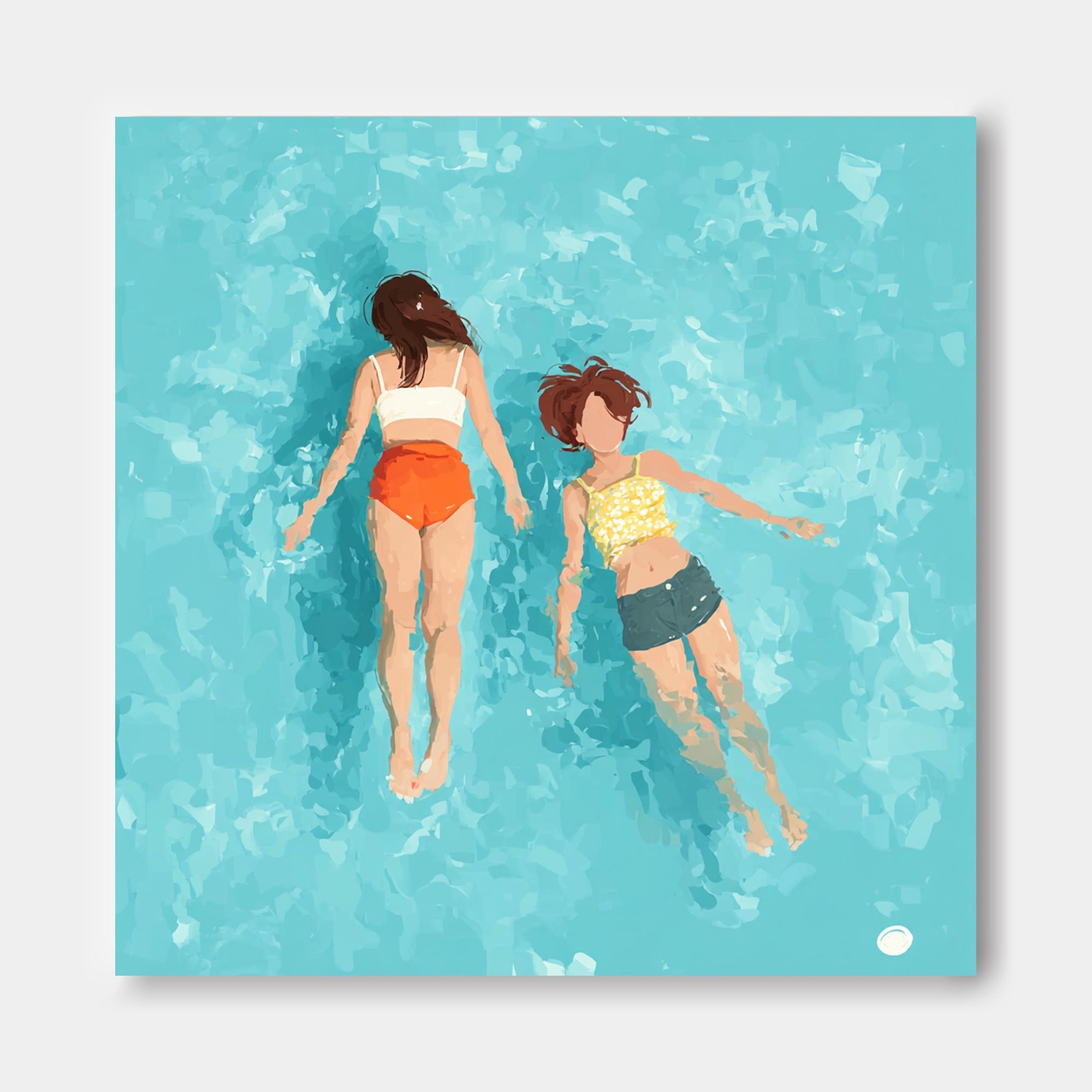 Wall Art Swimmer Underwater Colorful Whimsical