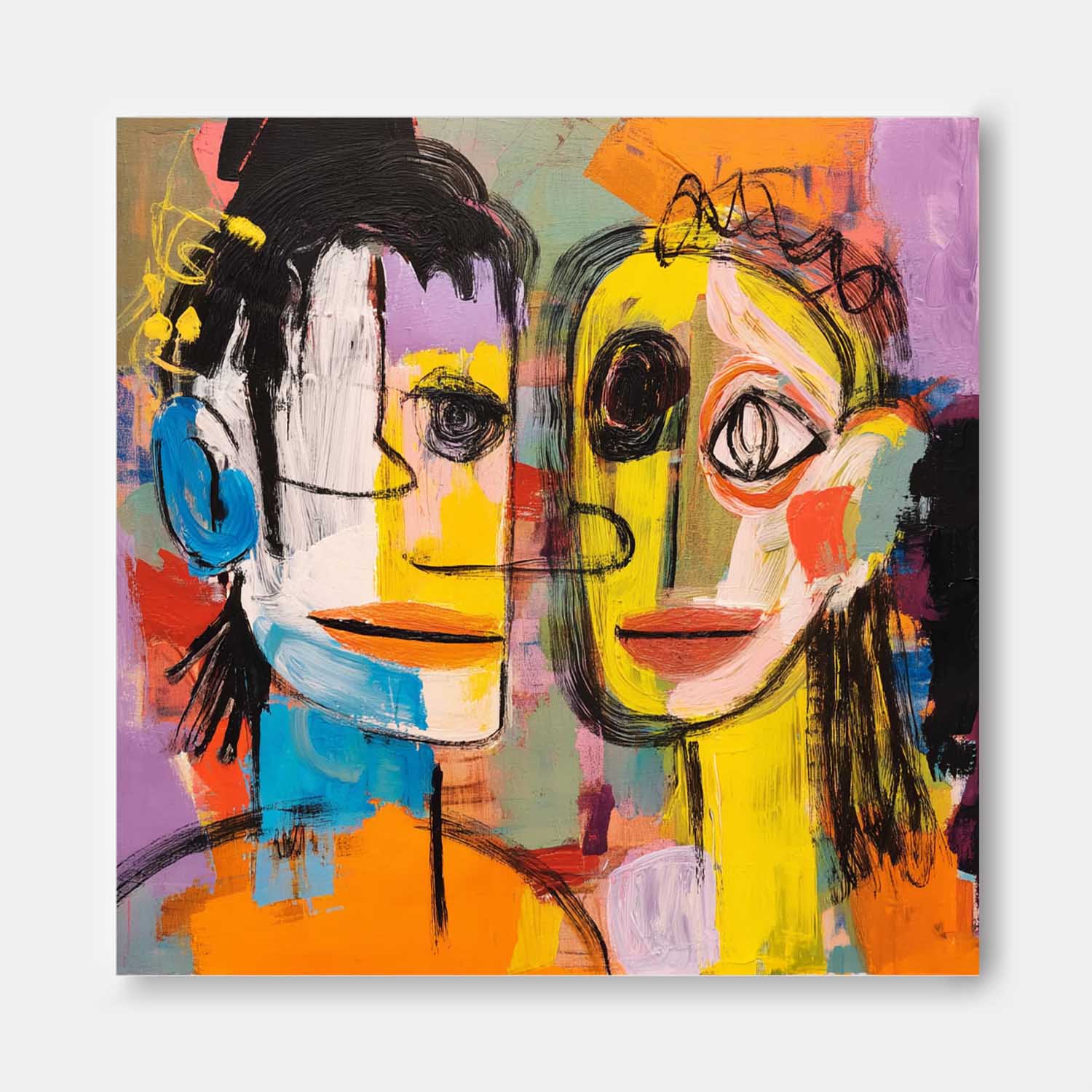 Wall Art People Cubist Scandinavian Bold Color