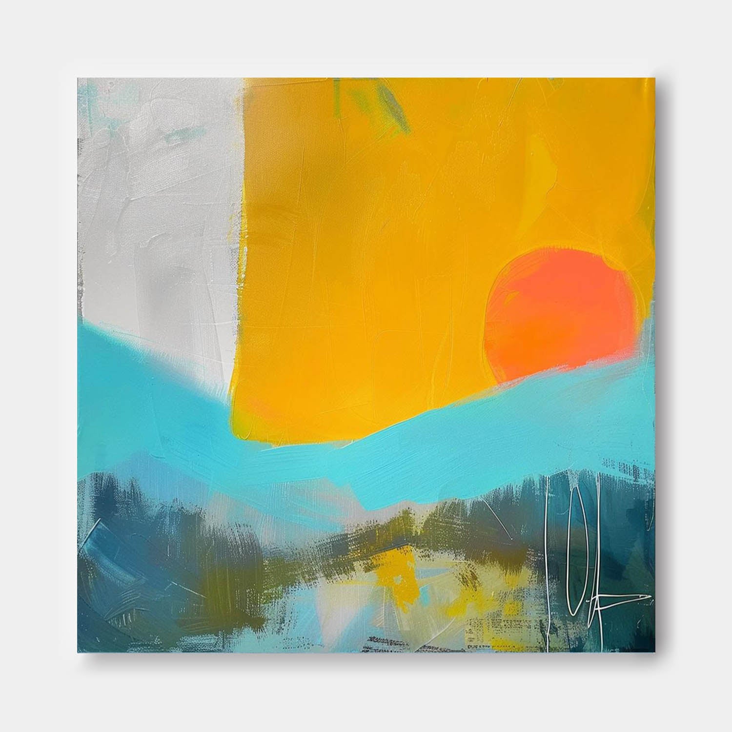 Wall Art Abstract Geometric Block Serene