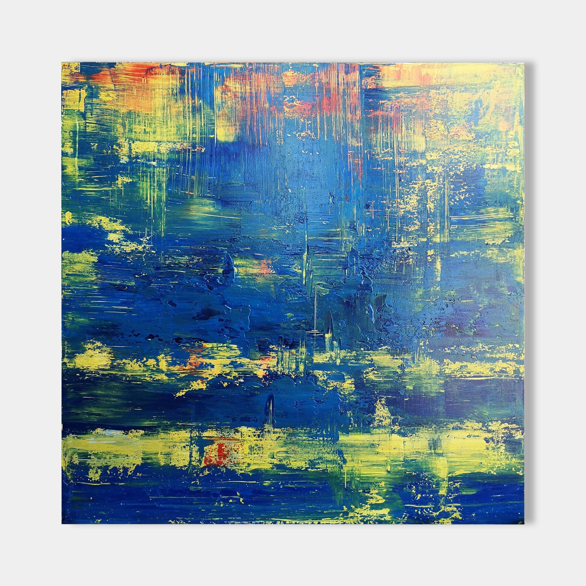Blue Yellow Abstract Art