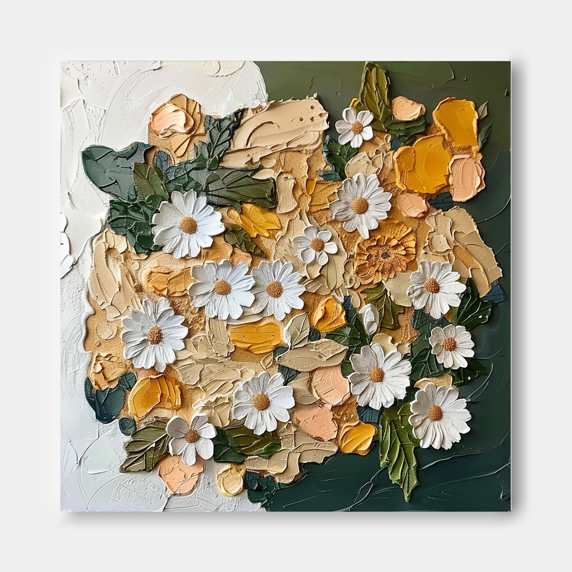 Wall Art Dense Floral Cluster Painterly Scene