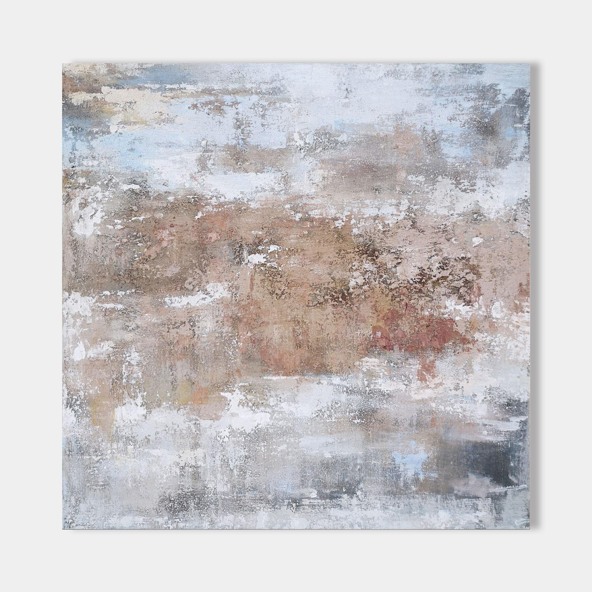 Grey And Rust Abstract Art