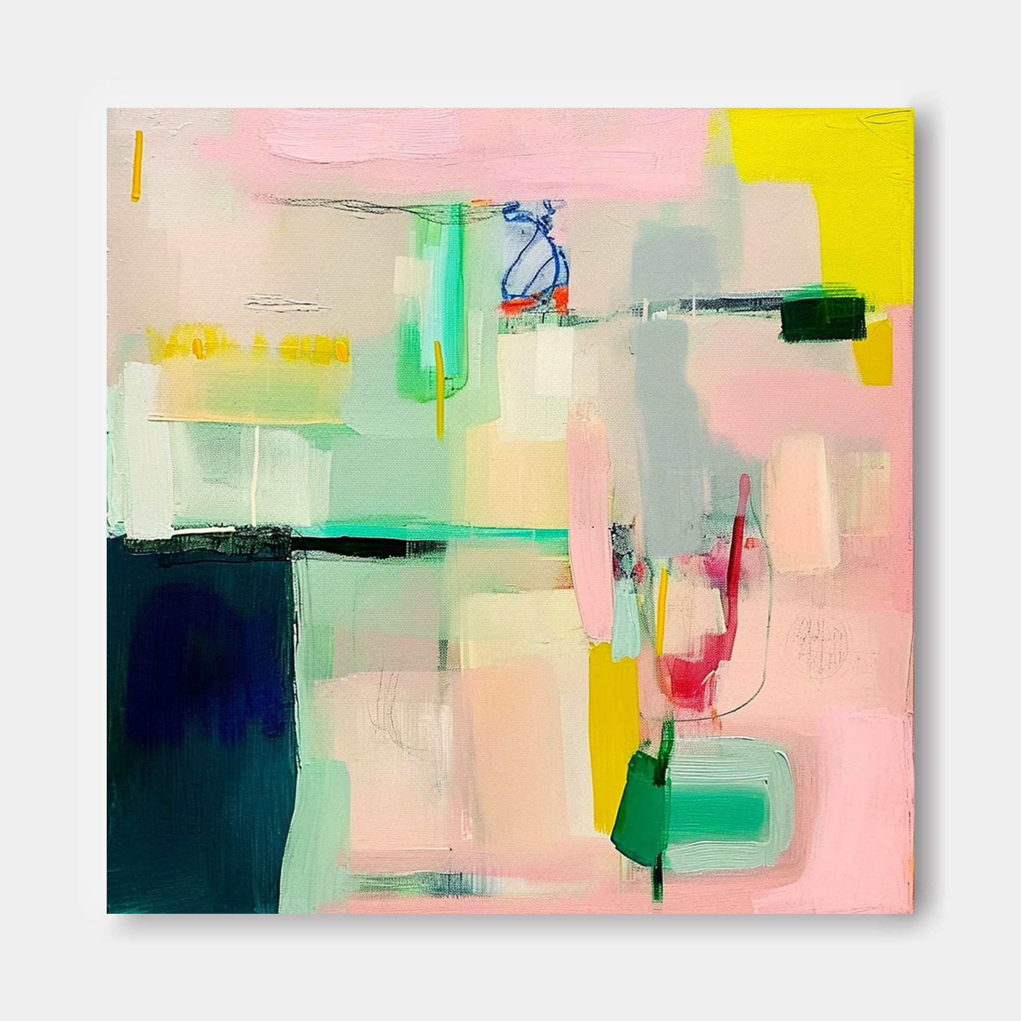 Wall Art Pastel Color Block Decor Abstract
