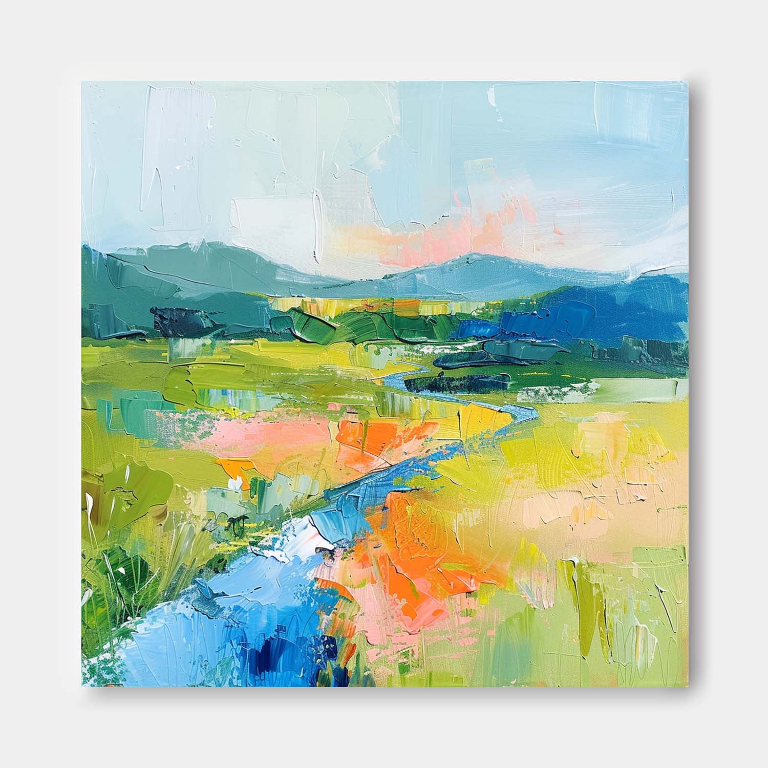 Wall Art Abstract Artistic Dopamine Mountain River
