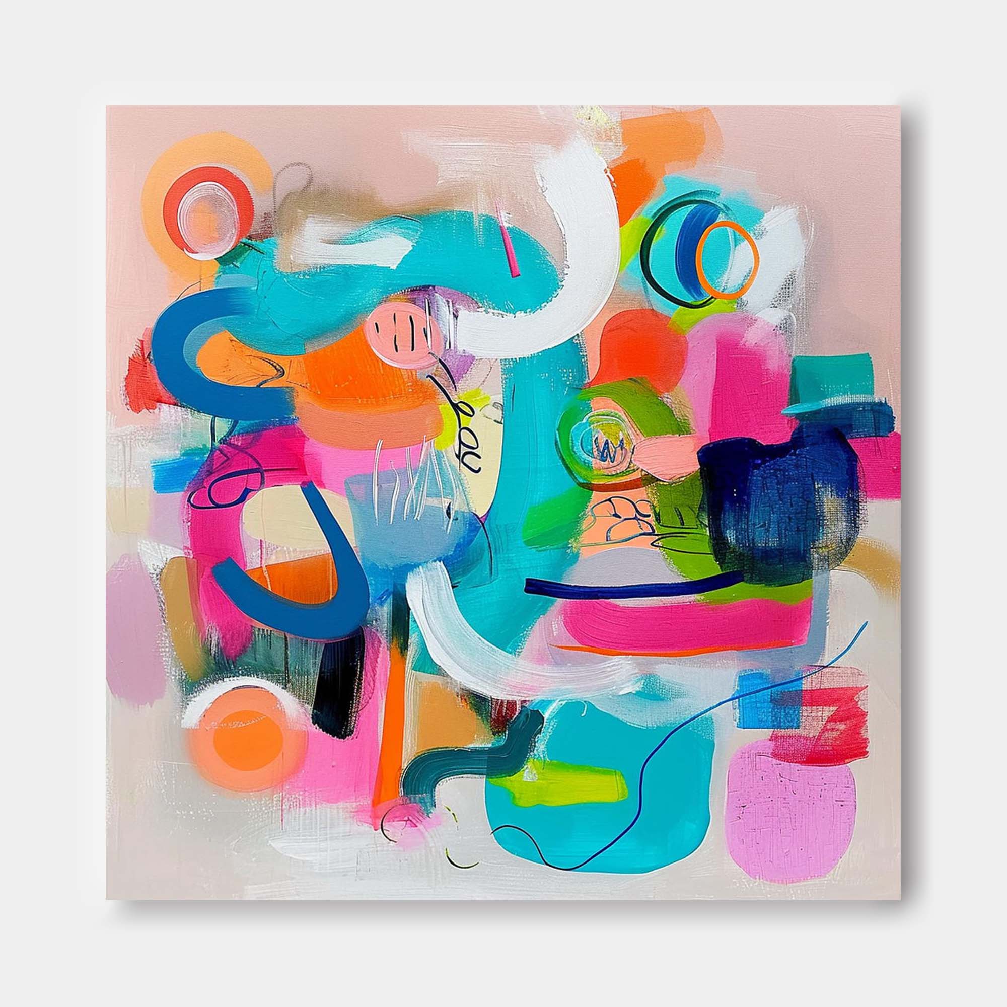 Wall Art Edgy Bold Color Pop Abstract Expressionist
