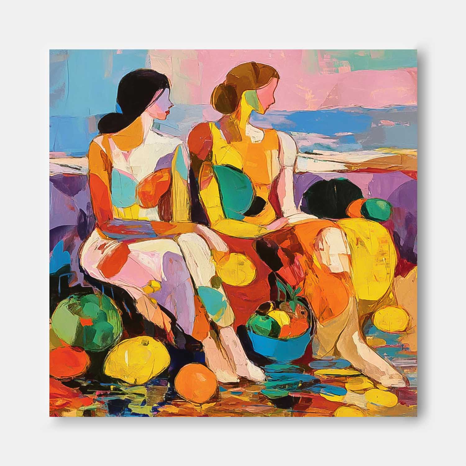 Wall Art People Impasto Retro Lyrical
