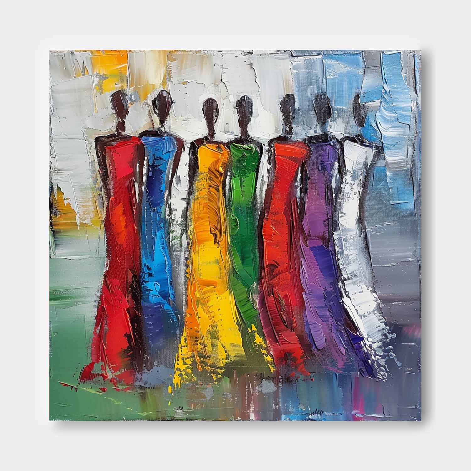 Wall Art People Painterly Inclusive Scene