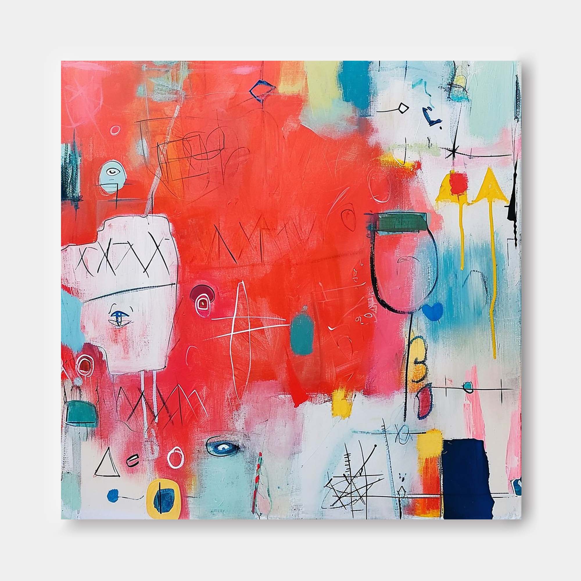 Wall Art Dense Symbolic Abstract Naive