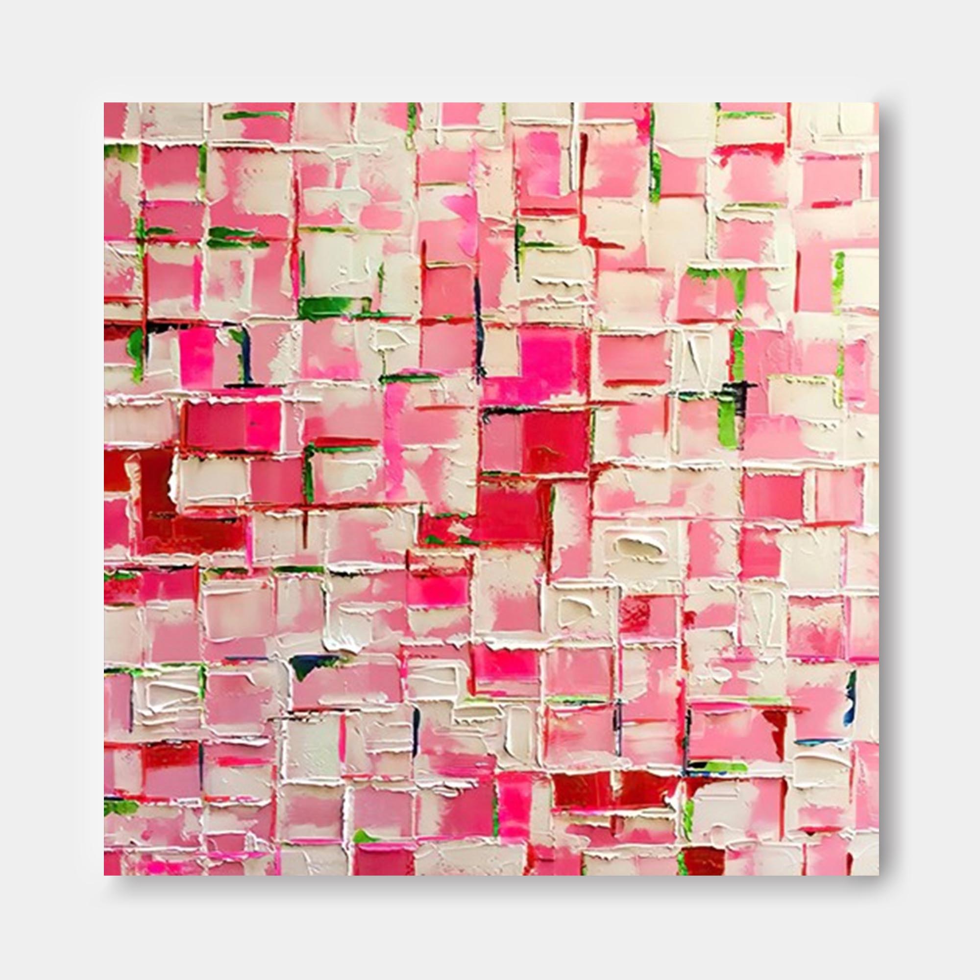 Pink Mosaic Abstract Wall Art