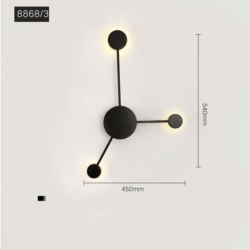 Arisha Modern Nordic Chessboard Metal Wall Lamp, Black - Neutralighting