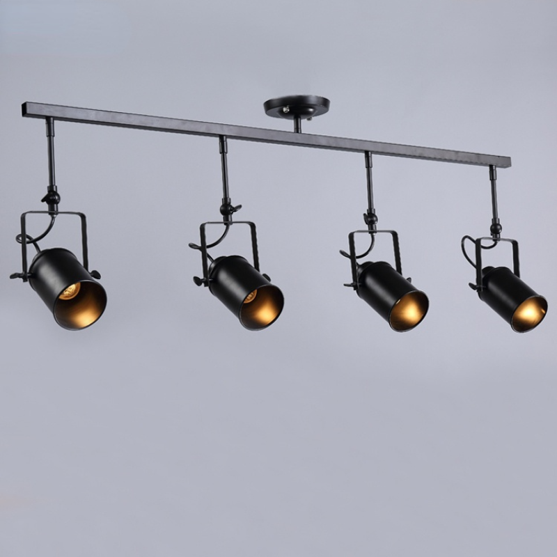 Silva Vintage Adjustable Semi-Flush Mount Ceiling Light, Black - Neutralighting