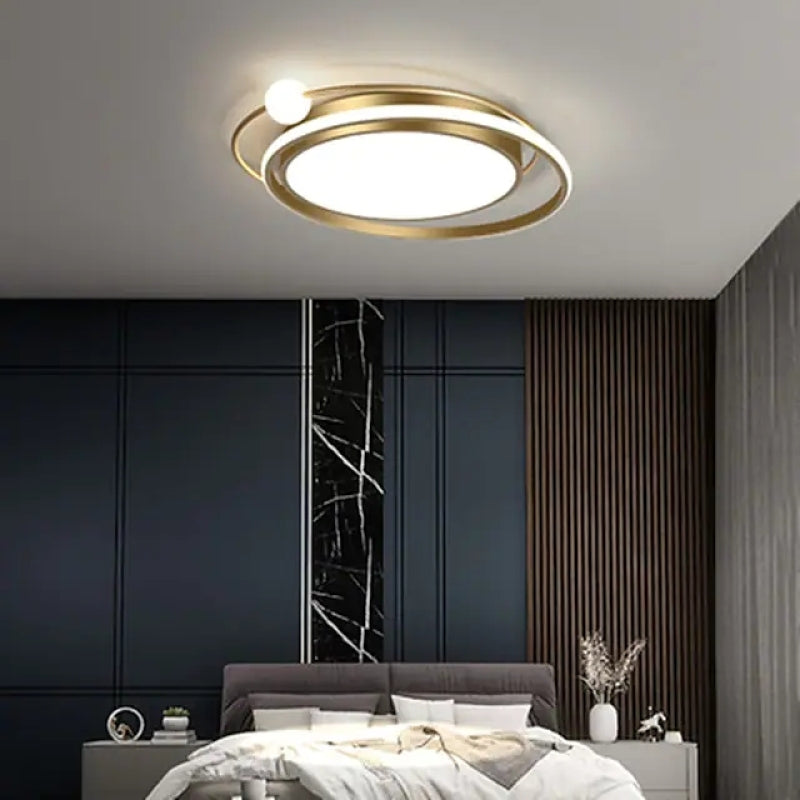 Arisha Modern Multi Orbit Flush Mount Ceiling Light, Black/Gold - Neutralighting