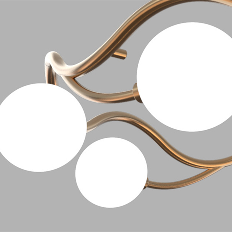 Valentina Modern Designe Wave Metal/Glass Pendant Light, White/Gold - Neutralighting
