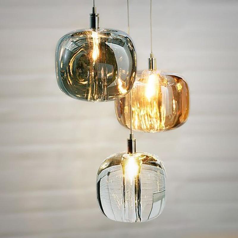 Valentina Modern Bubble Glass LED Pendant Light, Amber/Clear/Gray - Neutralighting
